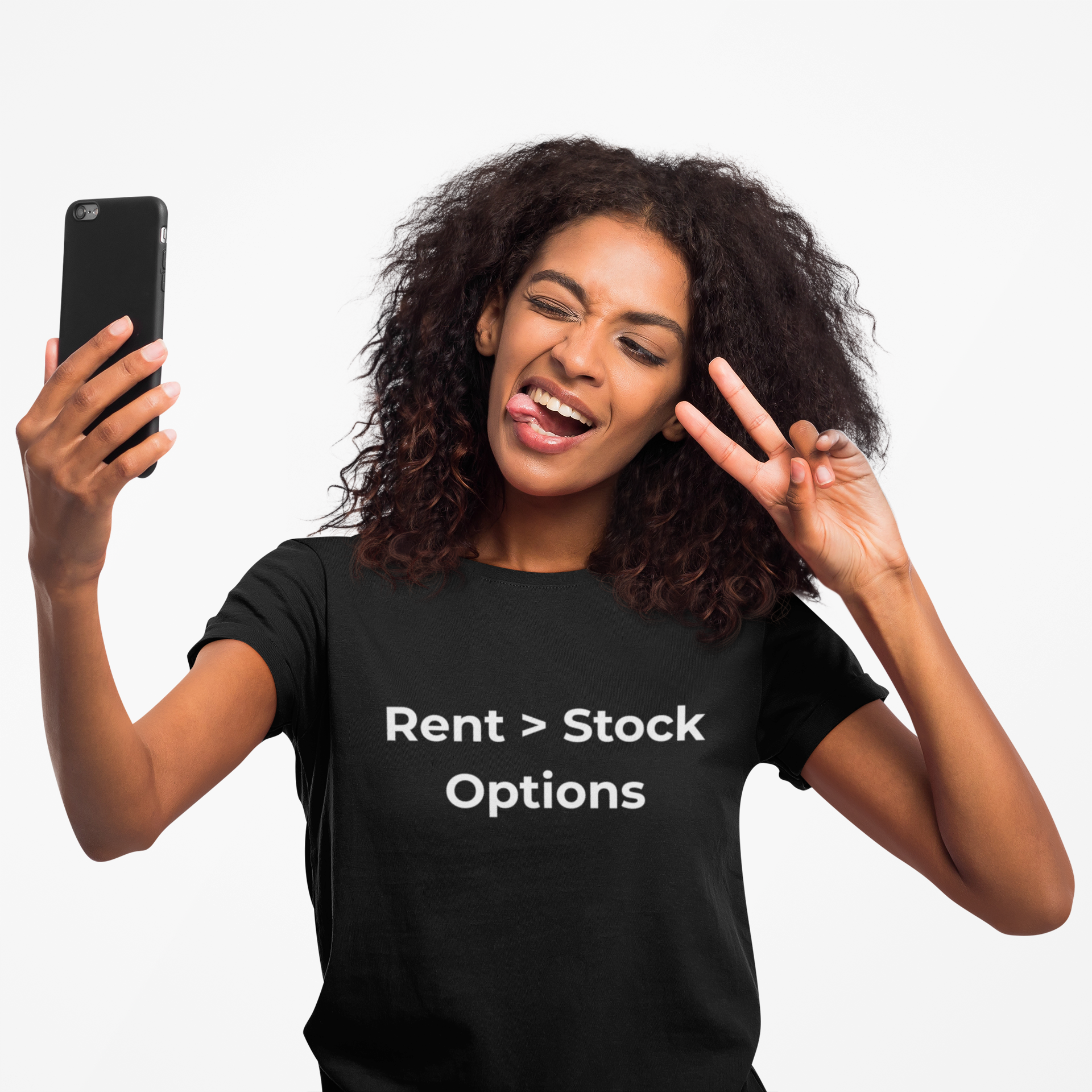 Rent > Stock Option T-Shirt – Bold Minimal Statement Tee