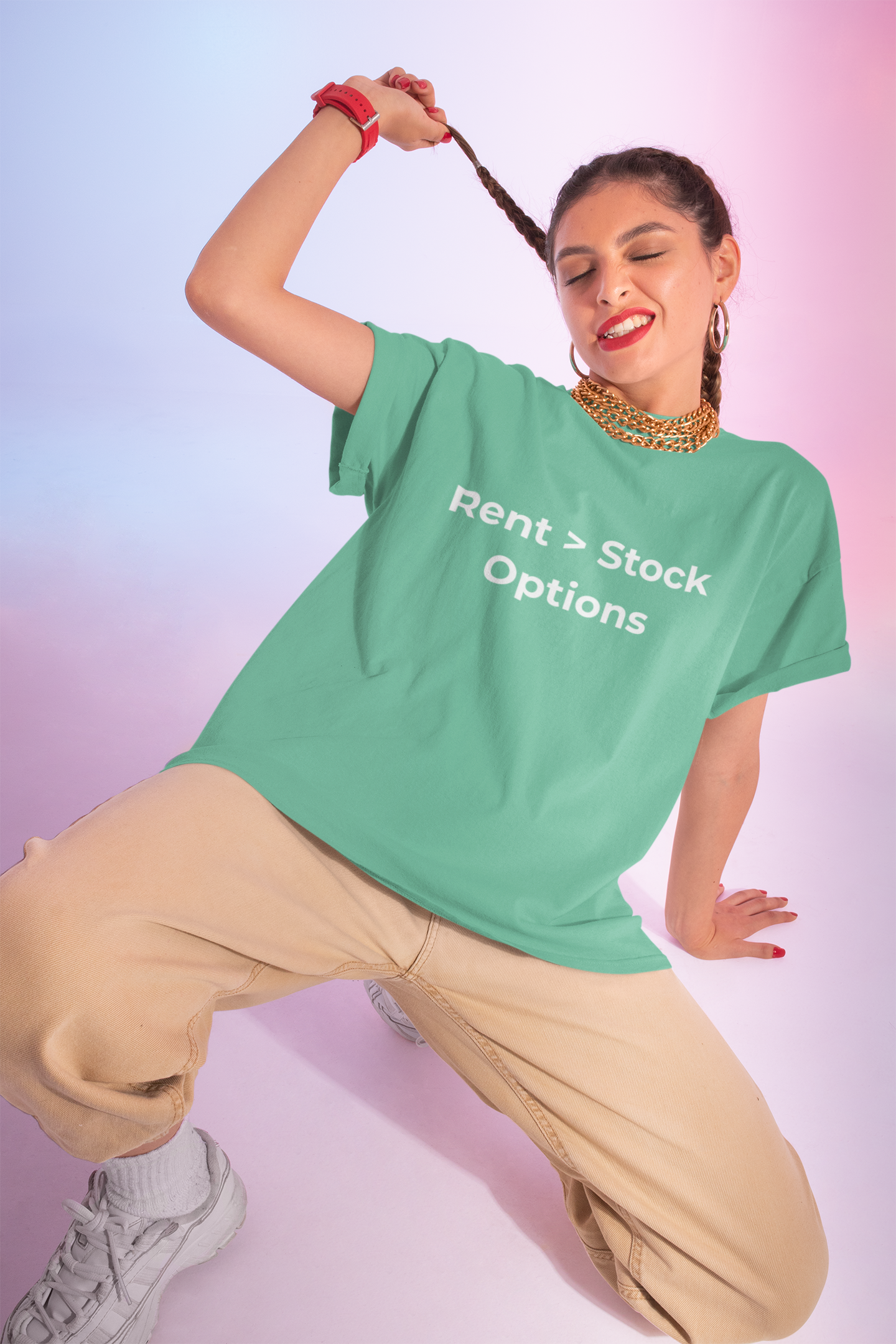 Rent > Stock Option T-Shirt – Bold Minimal Statement Tee