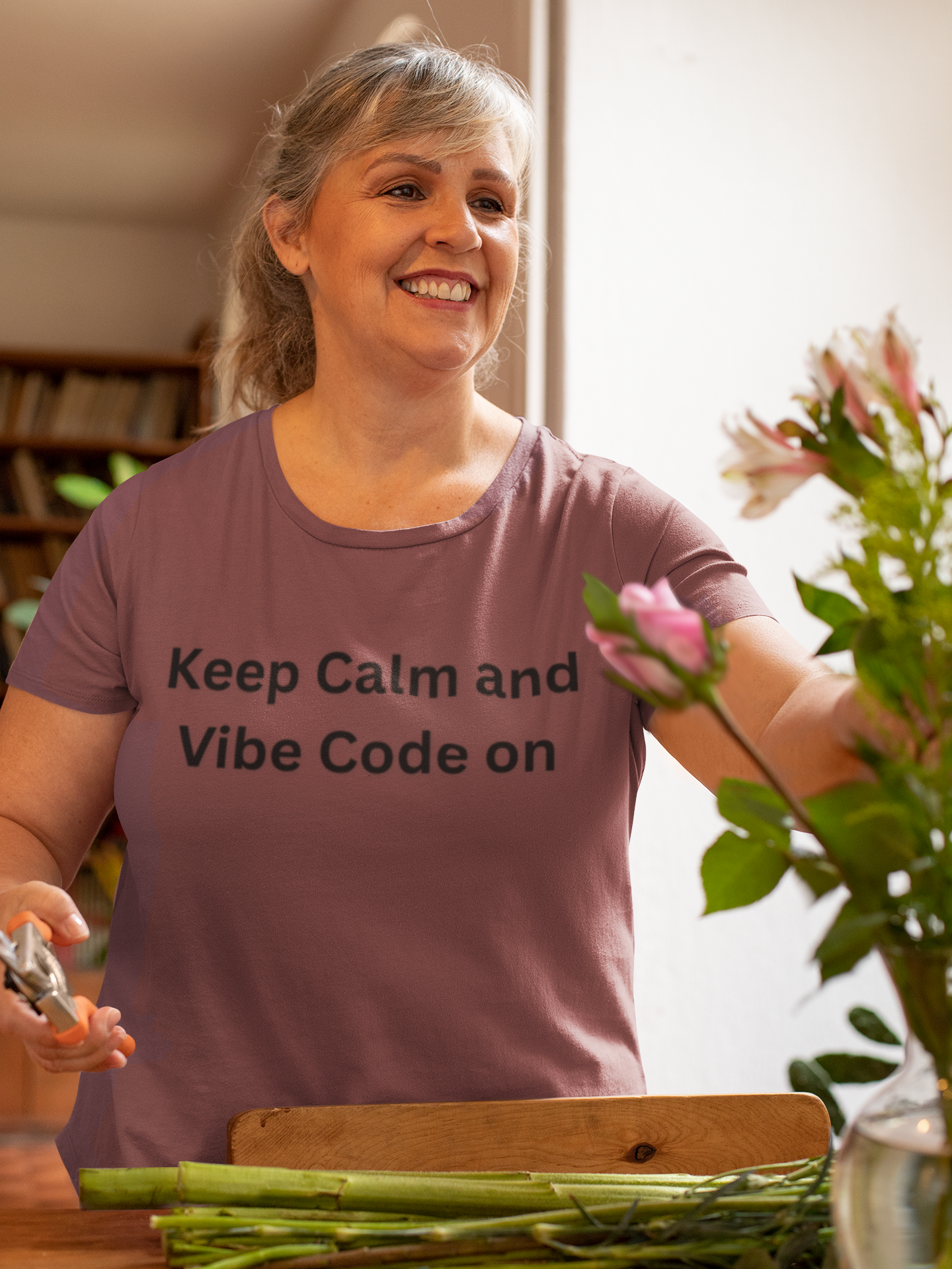 Keep Calm and Vibe Code on Tee - Stay cool, code smooth, and let the vibes compile. 👍